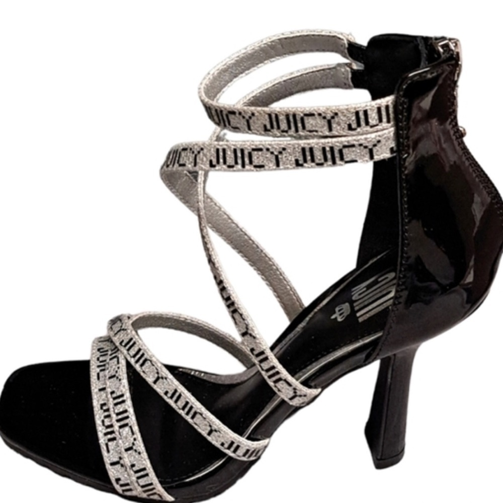 Juicy couture Gabrielle heels glitter size 8 black - Picture 4 of 6